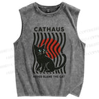 Unisex Cathaus Printed Washed Tank Top