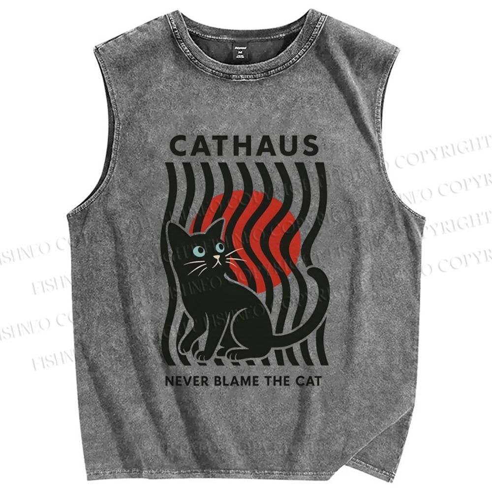 Unisex Cathaus Printed Washed Tank Top
