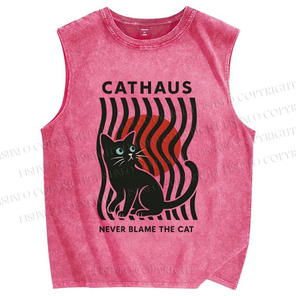 Unisex Cathaus Printed Washed Tank Top