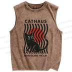 Unisex Cathaus Printed Washed Tank Top