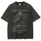 Unisex Bauhaus Geometry Printed Washed Tee