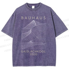 Unisex Bauhaus Geometry Printed Washed Tee