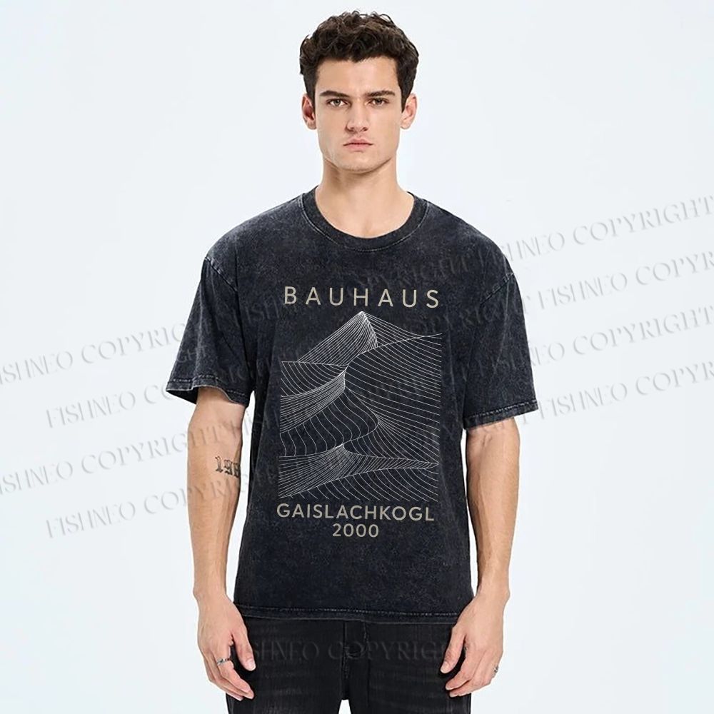 Unisex Bauhaus Geometry Printed Washed Tee