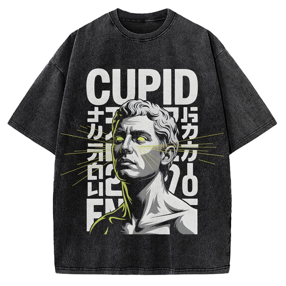Cupid statue Japanese Funny Vintage Washed T-shirt