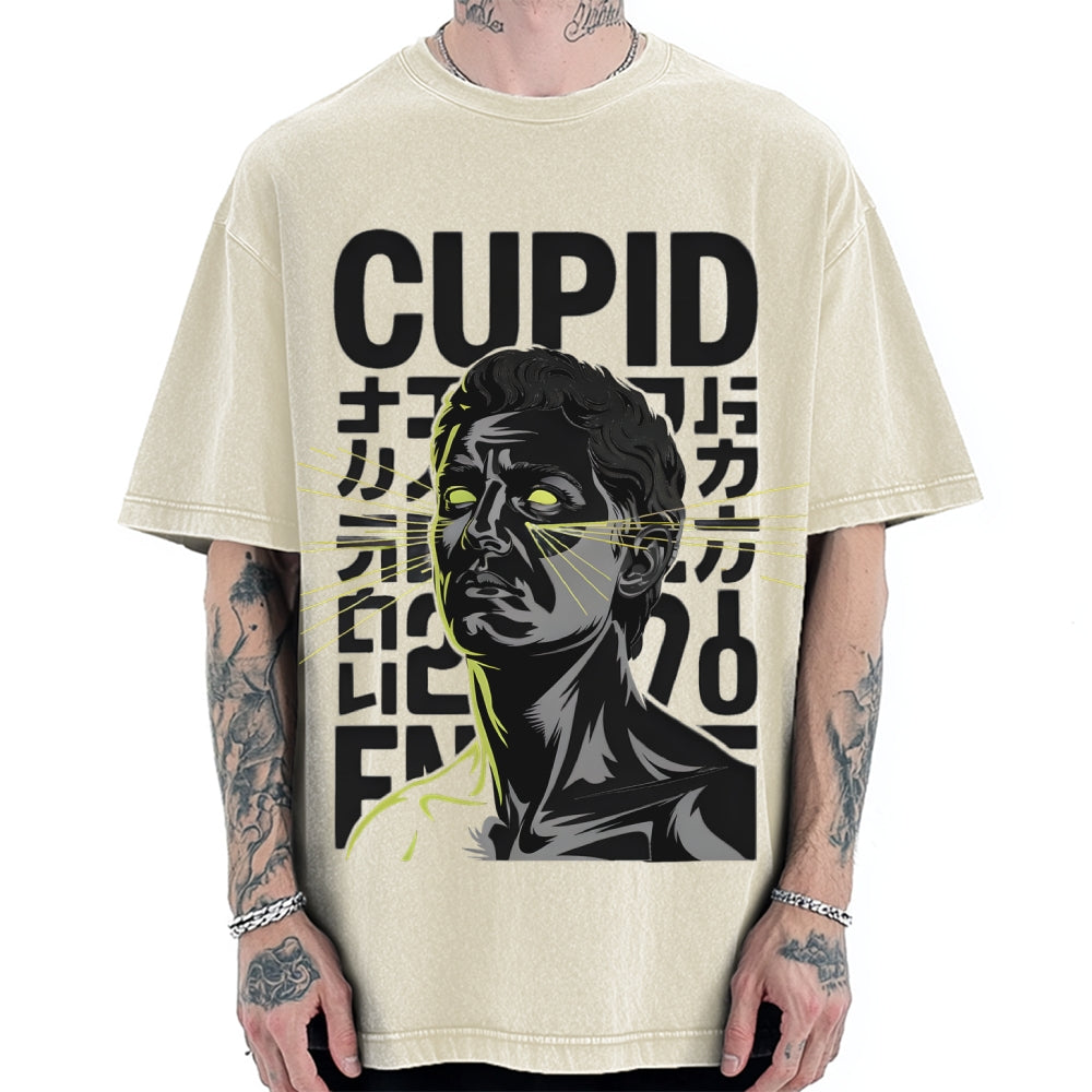 Cupid statue Japanese Funny Vintage Washed T-shirt