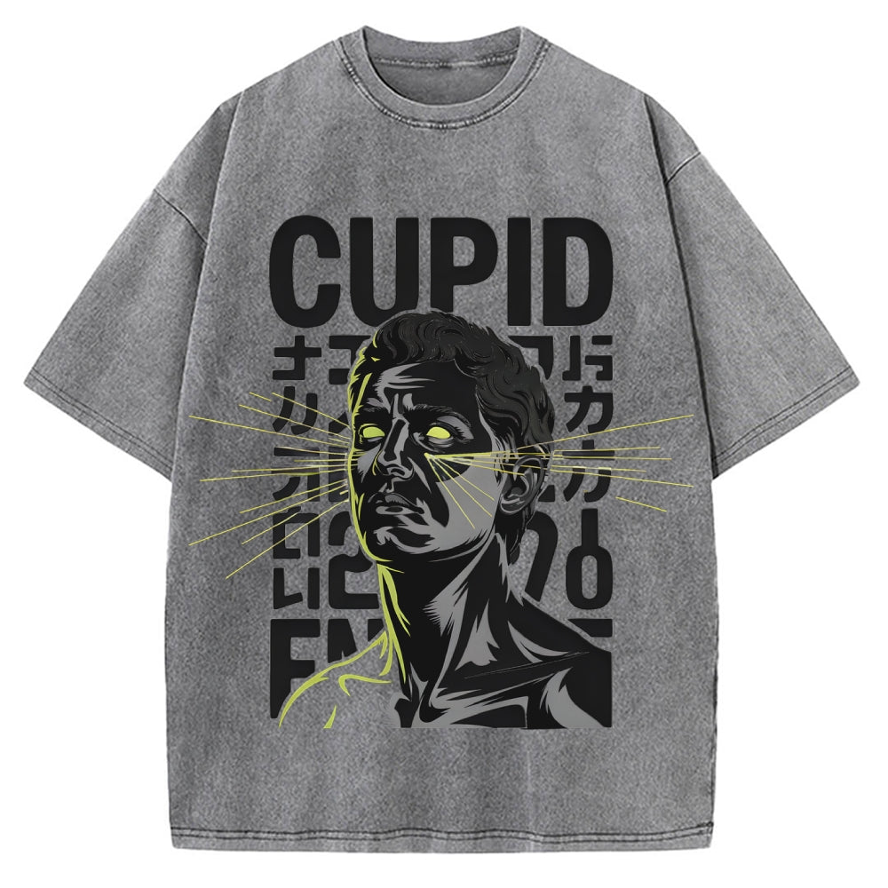 Cupid statue Japanese Funny Vintage Washed T-shirt