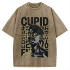 Cupid statue Japanese Funny Vintage Washed T-shirt