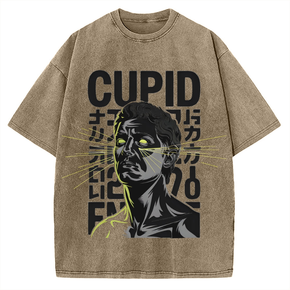 Cupid statue Japanese Funny Vintage Washed T-shirt