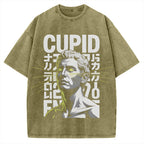 Cupid statue Japanese Funny Vintage Washed T-shirt
