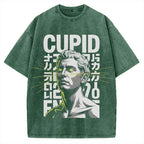 Cupid statue Japanese Funny Vintage Washed T-shirt