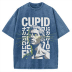 Cupid statue Japanese Funny Vintage Washed T-shirt