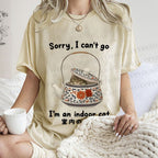 Unisex I am A Indoor Cat In Tea Pot Printed Washed Tee