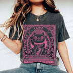Unisex Vintage Japanese Cute Fortune Cat Printed Washed Tee