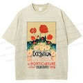 Unisex Vintage Flower Poster Printed Washed Tee