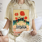 Unisex Vintage Flower Poster Printed Washed Tee