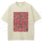 Unisex Graffiti Printed Washed Tee