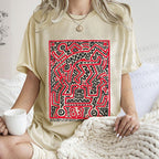 Unisex Graffiti Printed Washed Tee