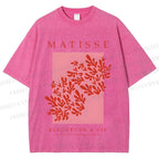 Unisex Coral Printed Washed Tee