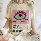 Unisex Japanese Yayoi Kusama Printed Washed Tee