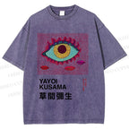 Unisex Japanese Yayoi Kusama Printed Washed Tee