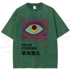 Unisex Japanese Yayoi Kusama Printed Washed Tee