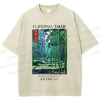 Unisex Bamboo Grove Of Saga Printed Washed Tee
