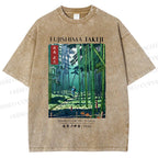 Unisex Bamboo Grove Of Saga Printed Washed Tee