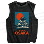 Unisex Osaka Printed Washed Tank Top