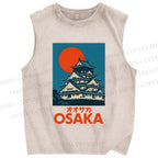Unisex Osaka Printed Washed Tank Top
