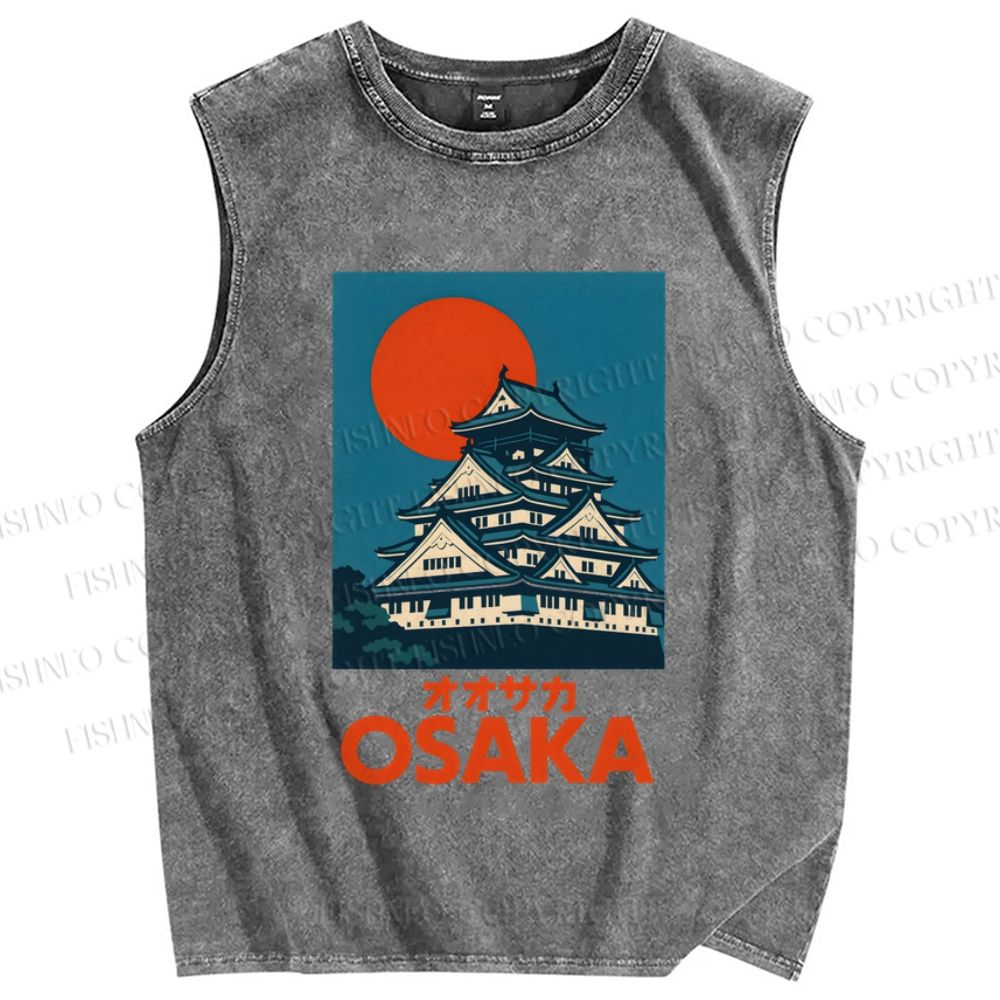 Unisex Osaka Printed Washed Tank Top
