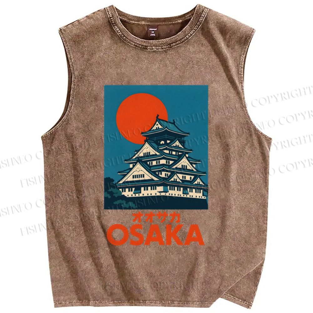Unisex Osaka Printed Washed Tank Top