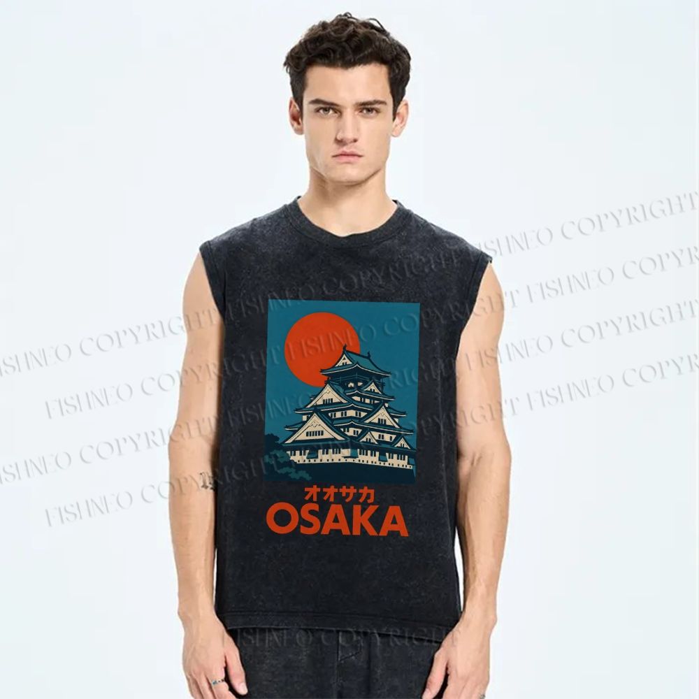 Unisex Osaka Printed Washed Tank Top