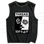 Unisex Thread Heads Printed Washed Tank Top