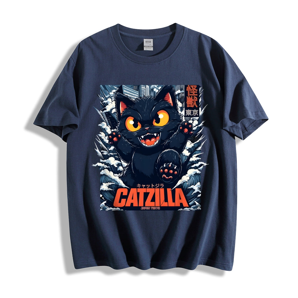 Catzilla Cat Godzilla Japanese Style Classic Tee