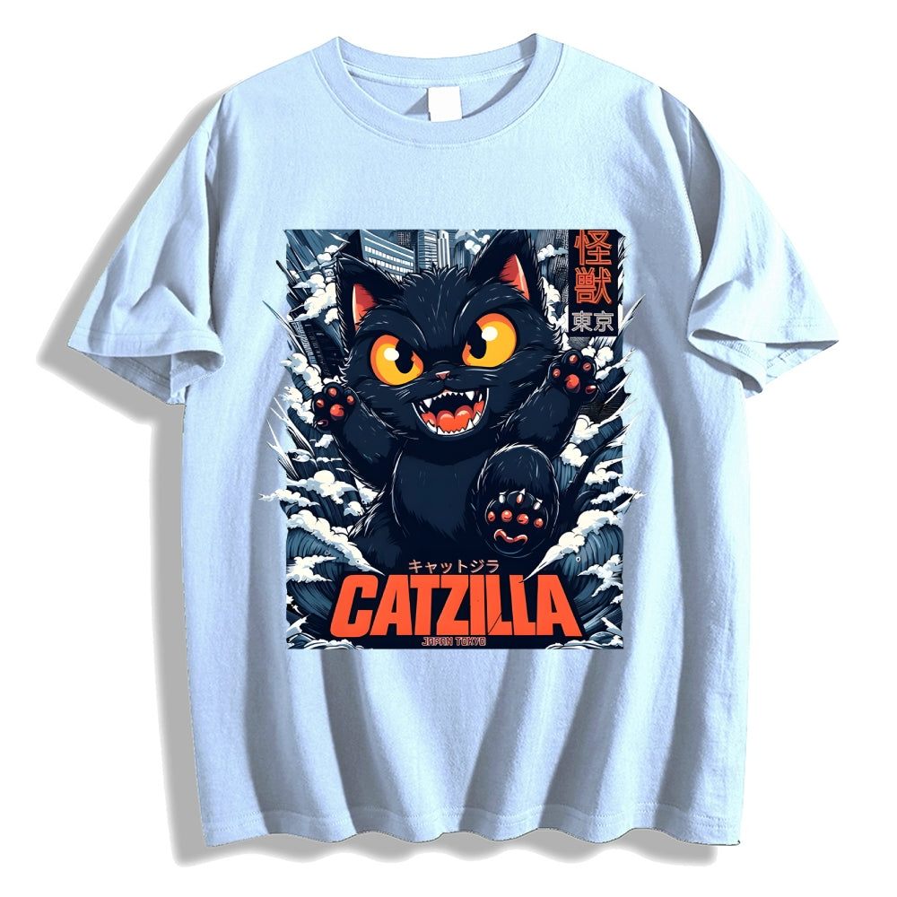 Catzilla Cat Godzilla Japanese Style Classic Tee