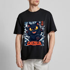 Catzilla Cat Godzilla Japanese Style Classic Tee