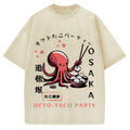 Octo Taco Party Osaka Octopus Takoyaki Vintage Washed T-shirt