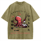 Octo Taco Party Osaka Octopus Takoyaki Vintage Washed T-shirt