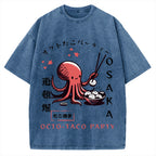 Octo Taco Party Osaka Octopus Takoyaki Vintage Washed T-shirt