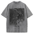 Tokyo map Vintage Washed T-shirt