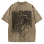 Tokyo map Vintage Washed T-shirt
