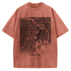 Tokyo map Vintage Washed T-shirt