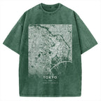 Tokyo map Vintage Washed T-shirt
