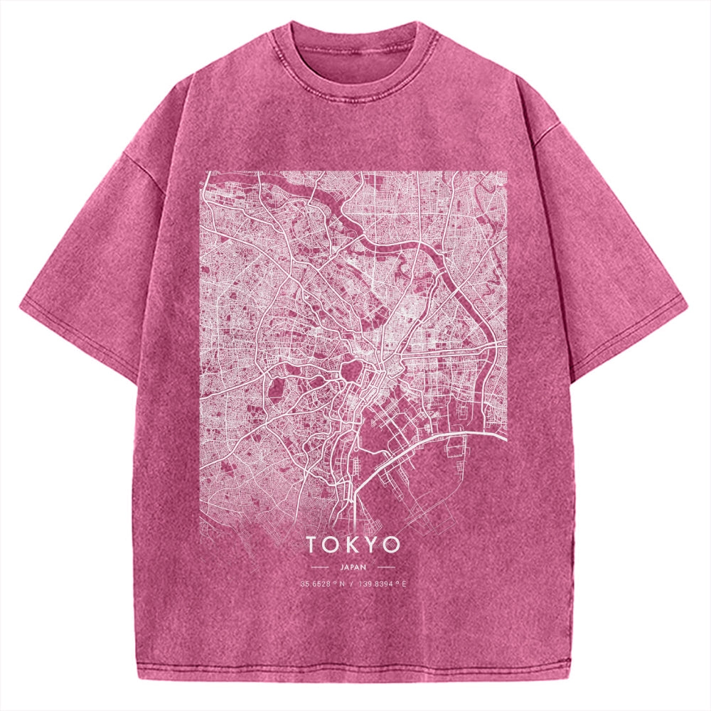 Tokyo map Vintage Washed T-shirt