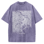 Tokyo map Vintage Washed T-shirt