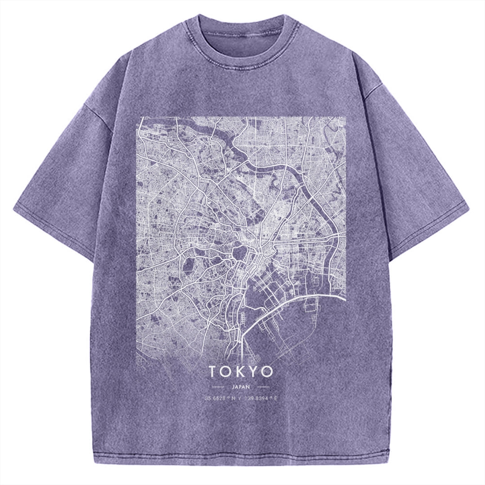 Tokyo map Vintage Washed T-shirt
