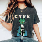 Unisex Vintage Silly Cat Printed Washed Tee