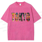Unisex Tokyo Printed Washed Tee