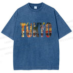 Unisex Tokyo Printed Washed Tee