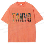 Unisex Tokyo Printed Washed Tee